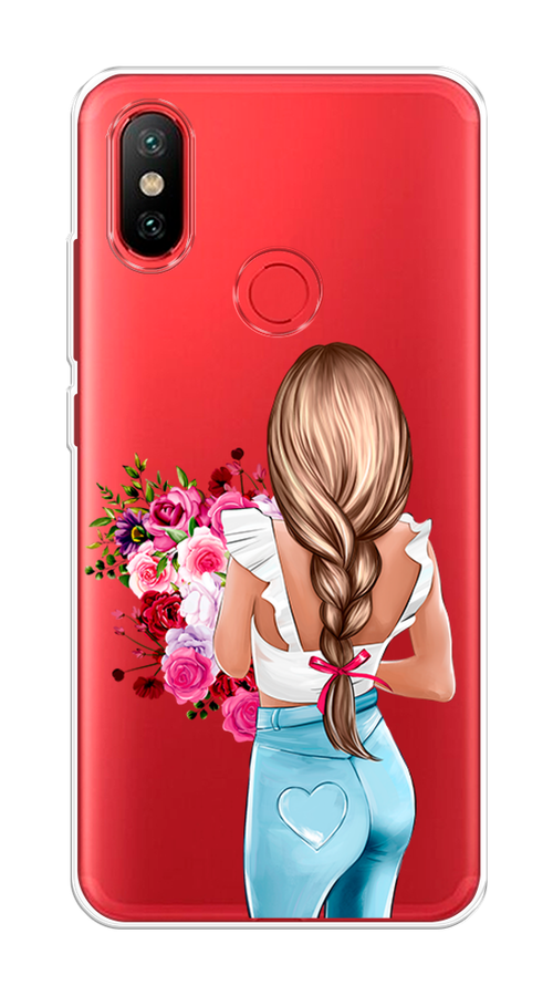 

Чехол на Xiaomi Mi 6X"Девушка с цветами", Коричневый;розовый;голубой, 33250-6