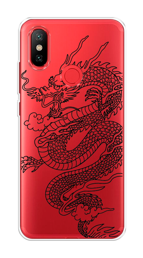 

Чехол на Xiaomi Mi 6X"Большой китайский дракон", Черный;серый, 33250-1