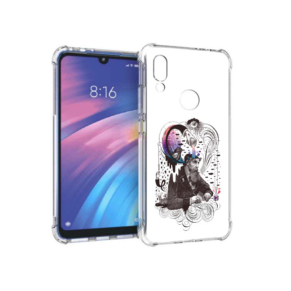 Чехол MyPads Tocco для Xiaomi Redmi Y3 абстракция думающий мужчина