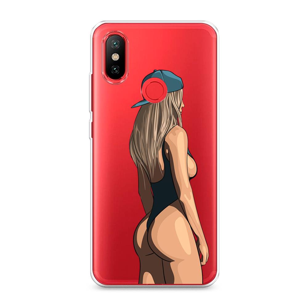 

Чехол на Xiaomi Mi 6X"Девушка в черном купальнике", Зеленый;бежевый;черный, 33250-6