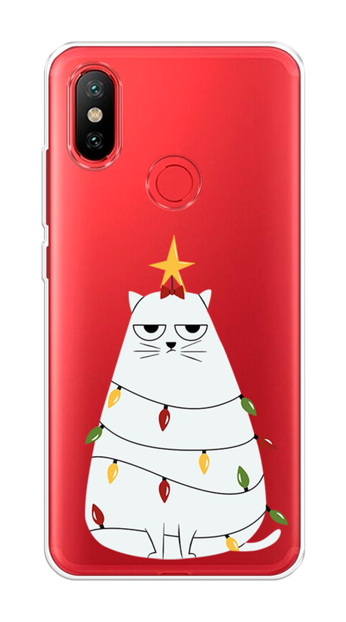 

Чехол на Xiaomi Mi 6X"Котик в гирлянде", Белый;красный;желтый, 33250-1