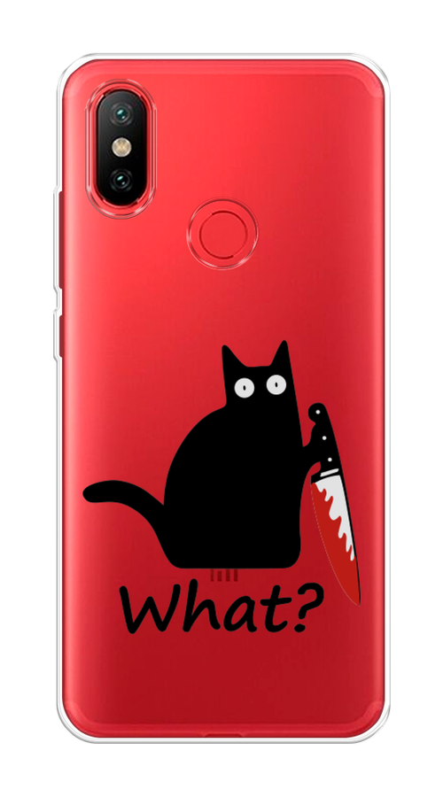 

Чехол на Xiaomi Mi 6X"Котик с ножом", Черный;красный, 33250-6