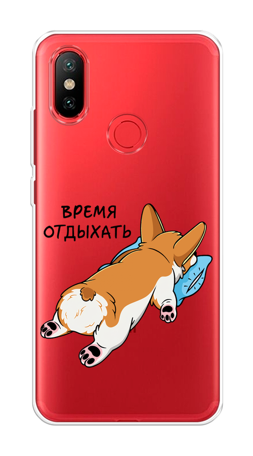 

Чехол на Xiaomi Mi 6X"Корги отдыхает", Черный;коричневый;голубой, 33250-1