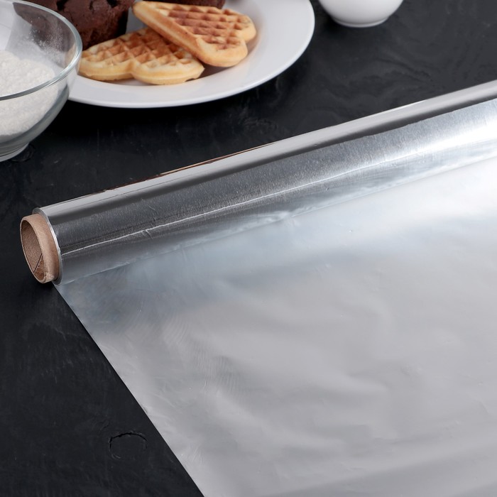 

Фольга алюминиевая 44 см х 25 м "Особо прочная", 14 мкм, Серебристый, Фольга алюминиевая "Gurmanoff"