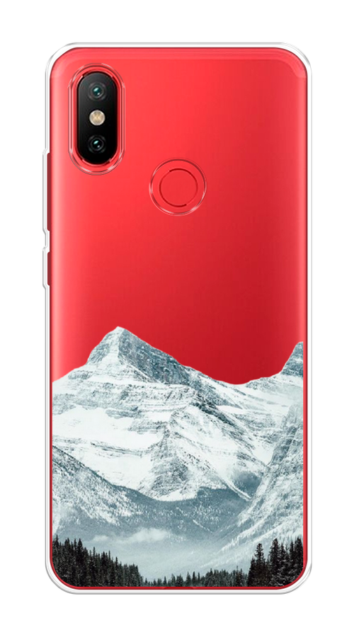 

Чехол на Xiaomi Mi 6X"Горы арт 1", Белый;зеленый, 33250-2