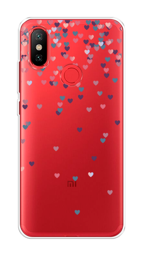 

Чехол на Xiaomi Mi 6X"Посыпка сердечки", Розовый;фиолетовый, 33250-3