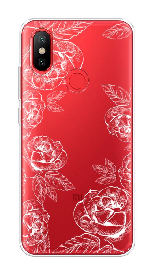 

Чехол на Xiaomi Mi 6X"Розы графика", Черный;серый, 33250-2