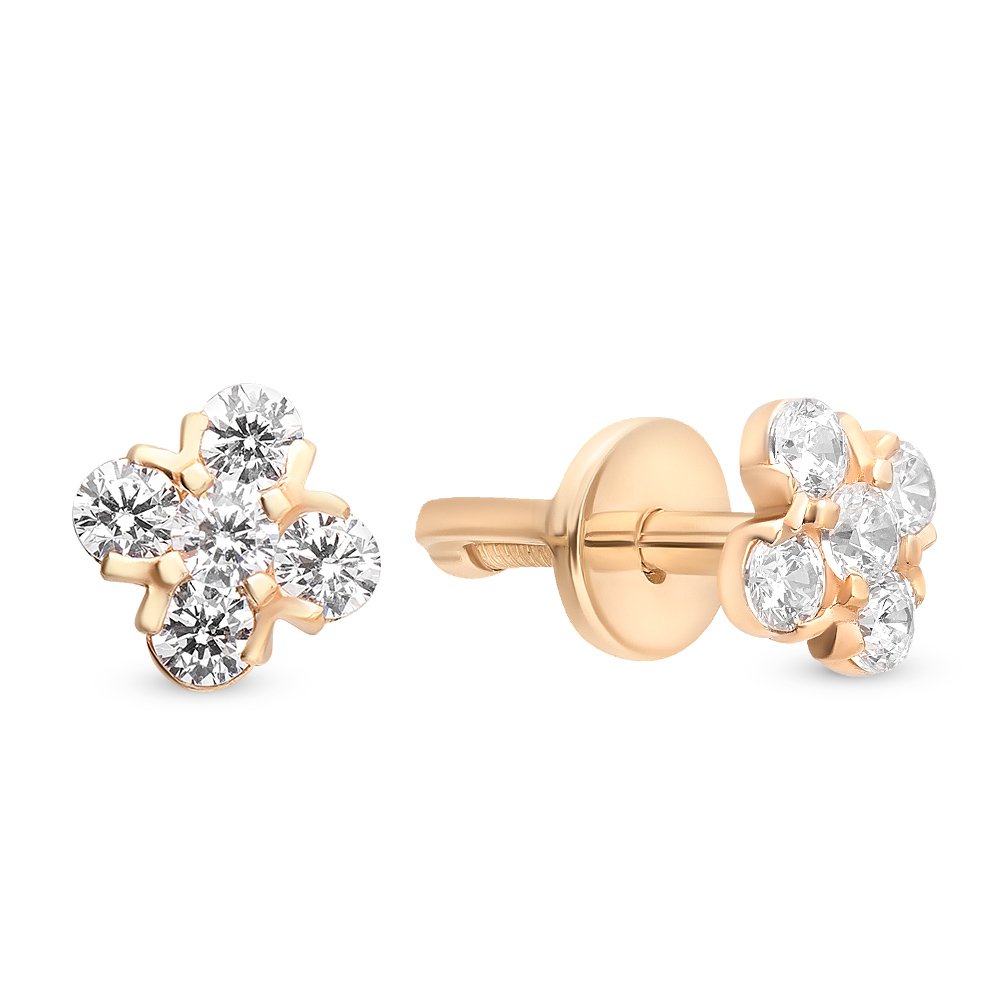 

Серьги из красного золота с фианитом 585Gold 302005680, 302005680