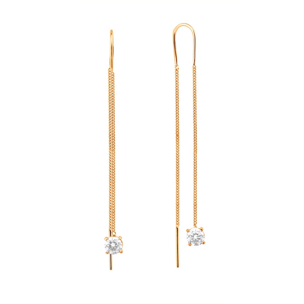 

Серьги из красного золота с фианитом 585Gold 302005653, 302005653