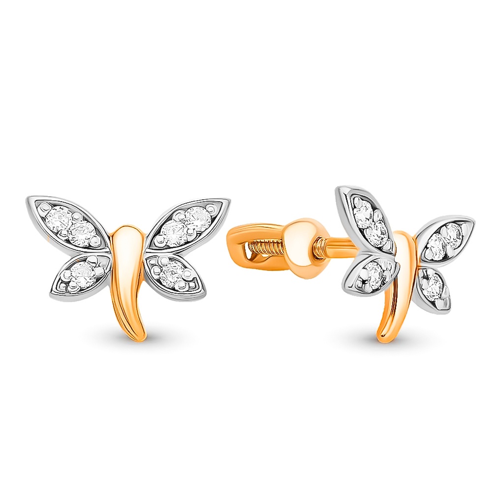 

Серьги из красного золота с фианитом 585Gold 302006212, 302006212