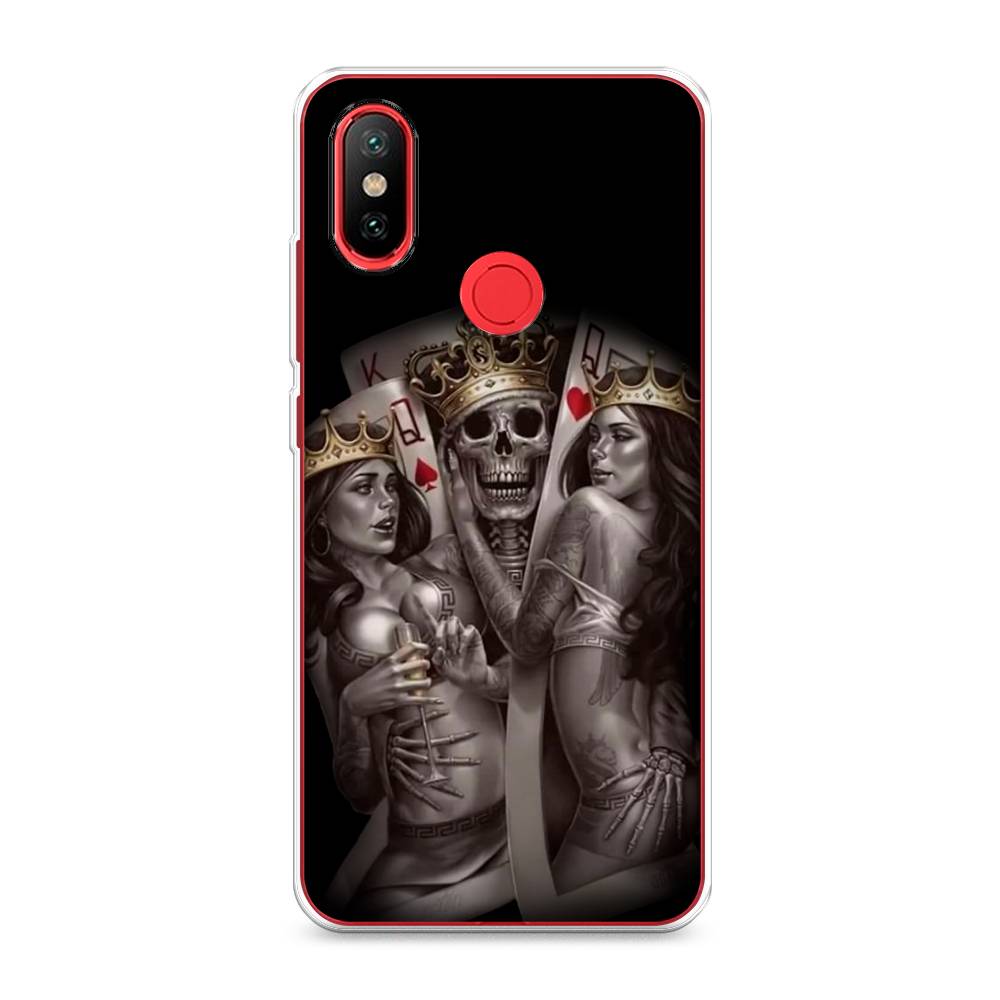 

Чехол на Xiaomi Mi 6X"Карты король и королевы", Серый;желтый, 33350-6