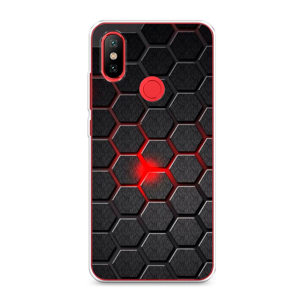 

Чехол на Xiaomi Mi 6X"Соты красные", Красный;черный;серый, 33350-3