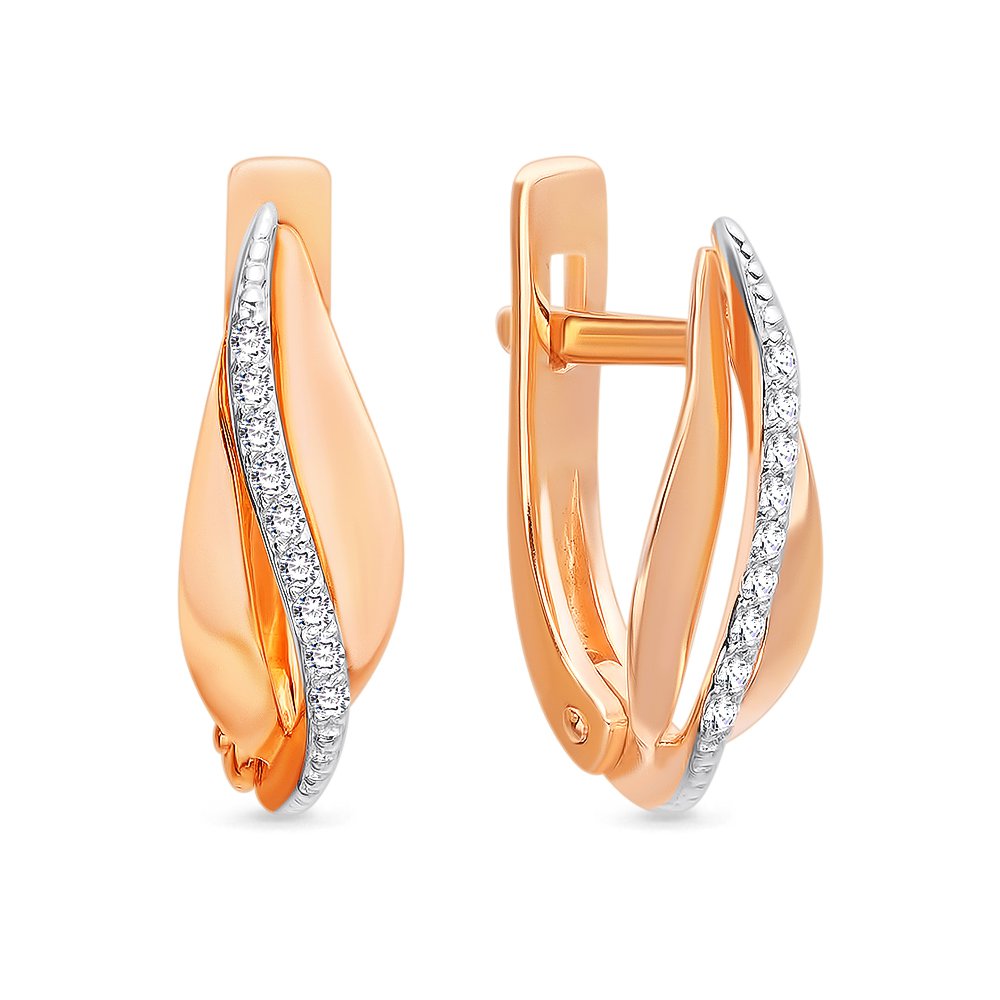 

Серьги из красного золота 585Gold 302005818, фианит, 302005818