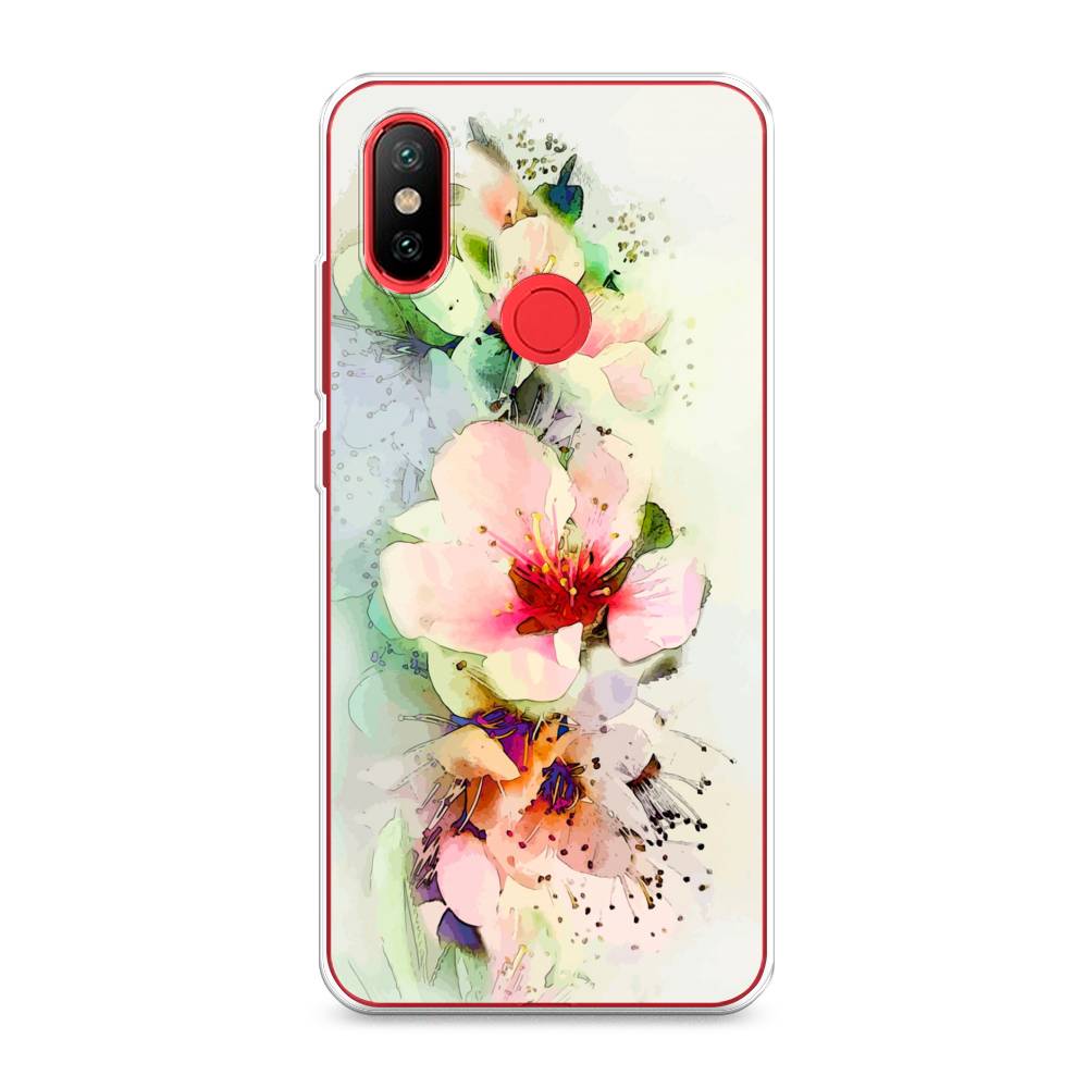 

Чехол на Xiaomi Mi 6X"Нежные цветы", Зеленый;розовый, 33350-2