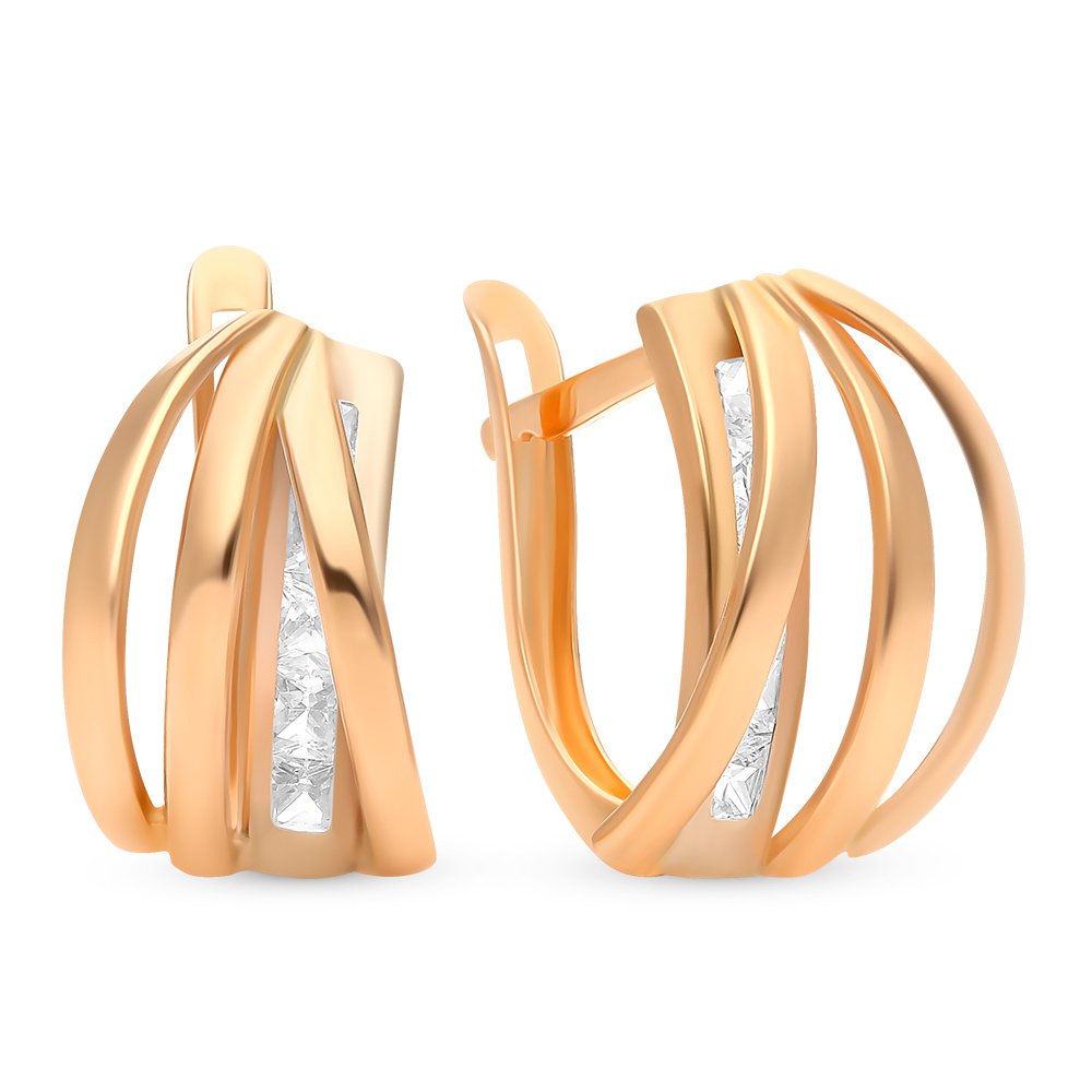 

Серьги из красного золота с фианитом 585Gold 302006359, 302006359