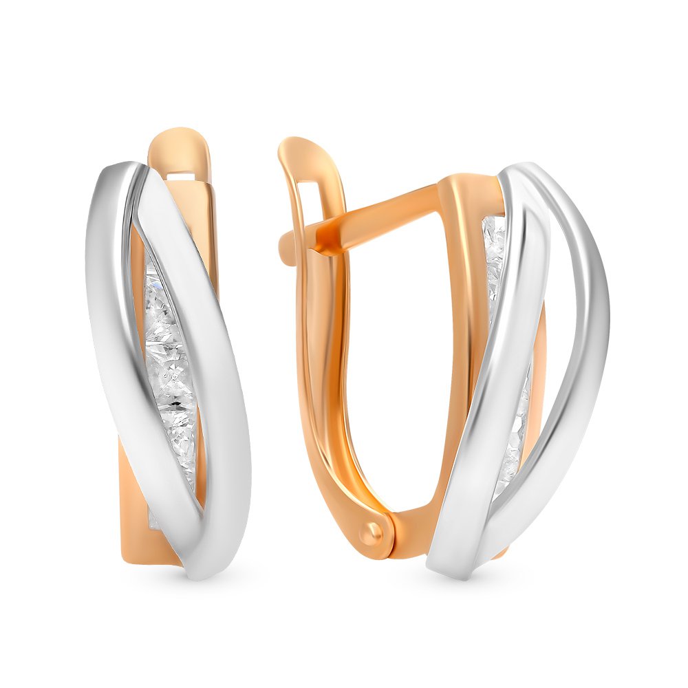

Серьги из комбинированного золота с фианитом 585Gold 302005826, 302005826