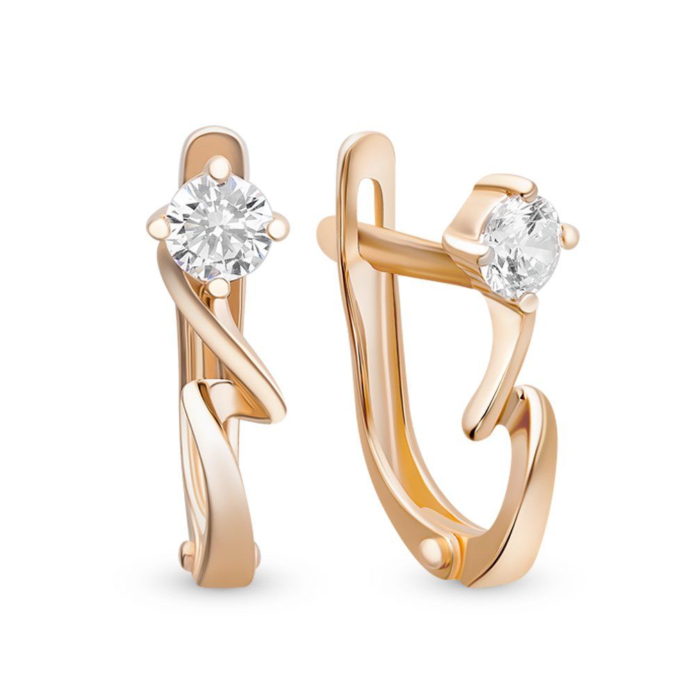 

Серьги из красного золота с фианитом 585Gold 302005827, 302005827