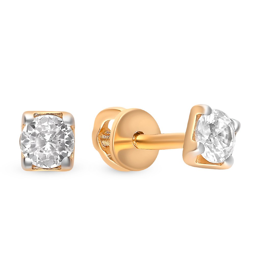 

Серьги из красного золота с фианитом 585Gold 302005884, 302005884
