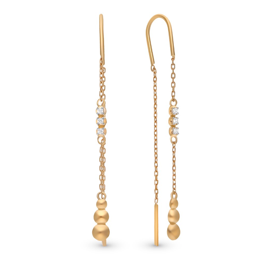 

Серьги из красного золота с фианитом 585Gold 302005852, 302005852