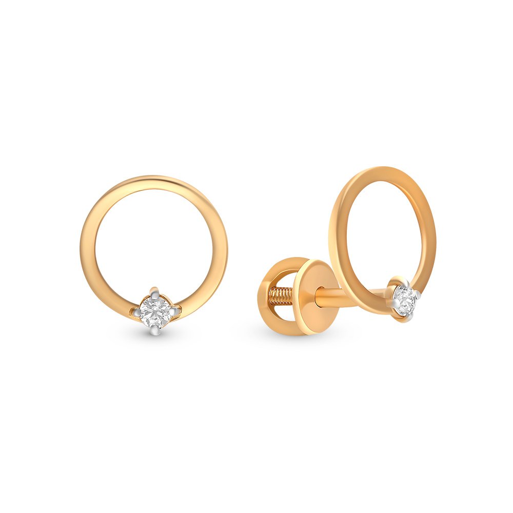 

Серьги из красного золота с фианитом 585Gold 302005896, 302005896