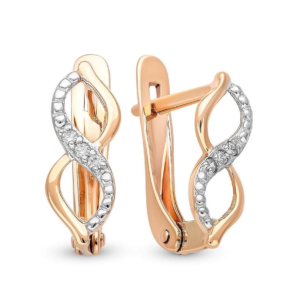 

Серьги из красного золота с фианитом 585Gold 302006214, 302006214