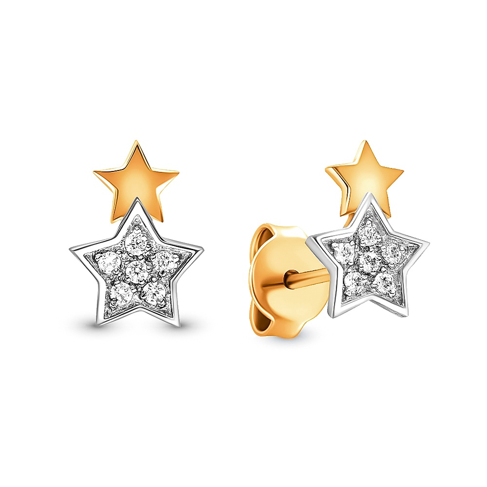 

Серьги из красного золота с фианитом 585Gold 302006251, 302006251