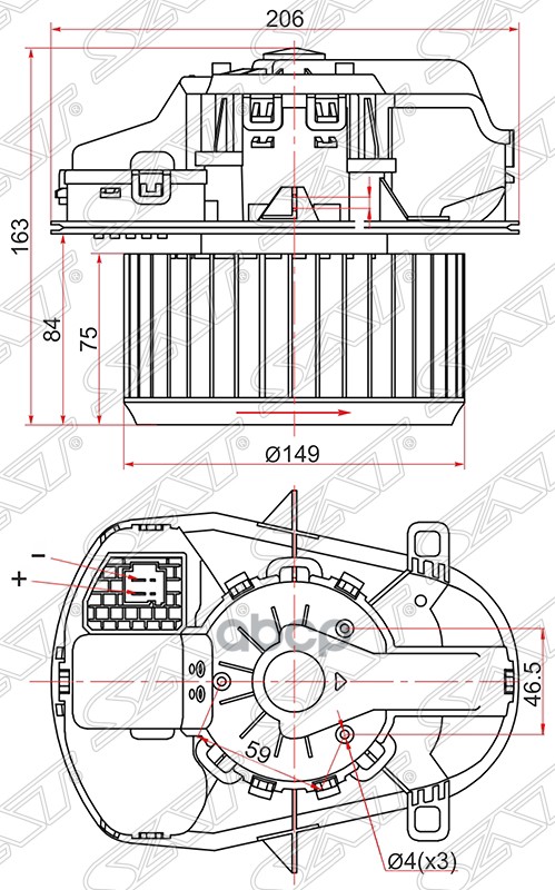 

Мотор Отопителя Салона Volkswagen Touareg 10- Sat арт. ST-7P0820021F