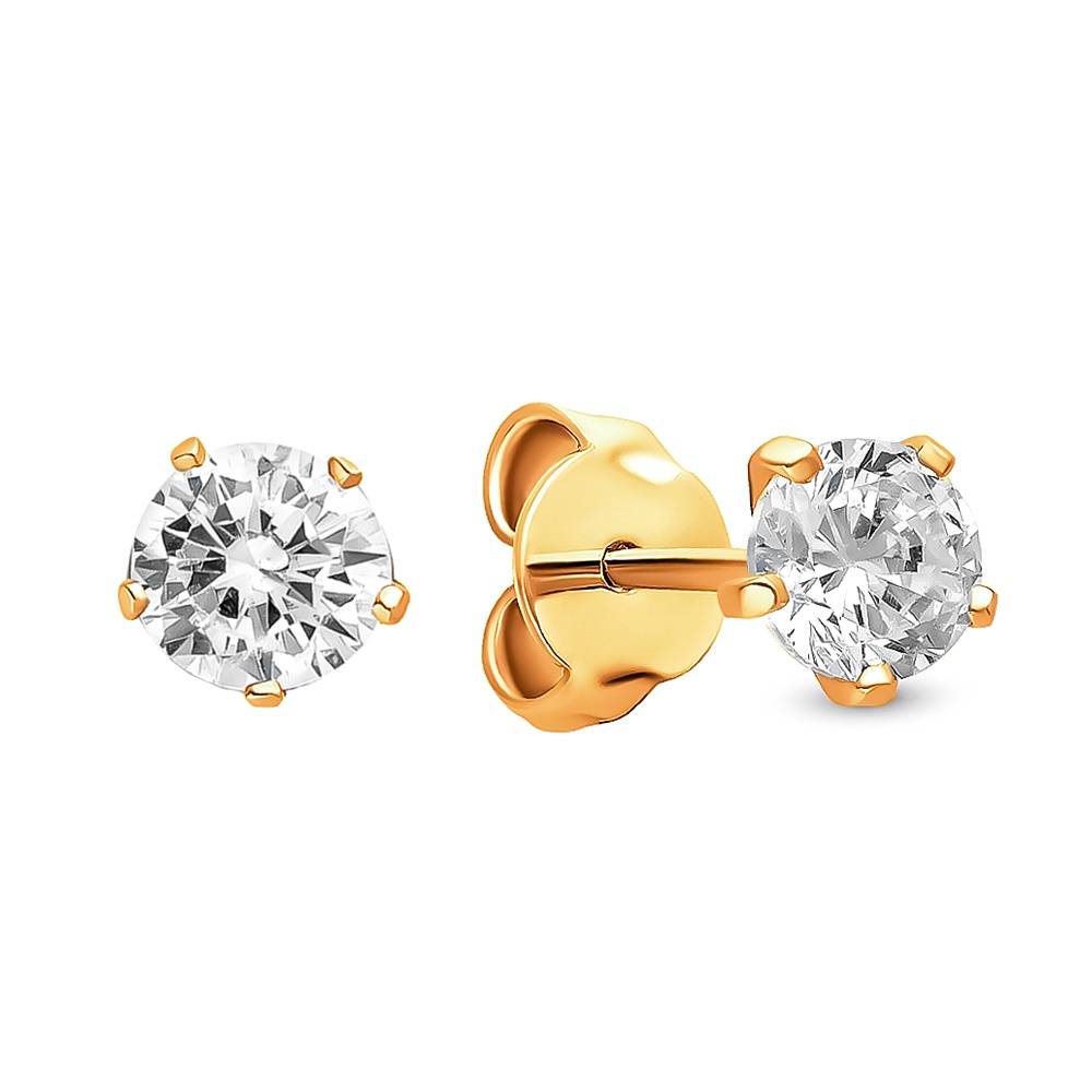 

Серьги из красного золота с фианитом 585Gold 302006218, 302006218