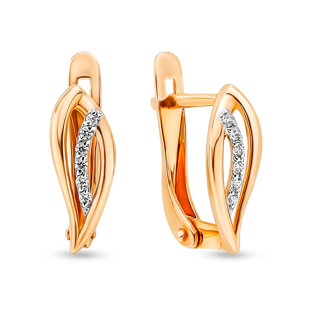 

Серьги из красного золота с фианитом 585Gold 302006461, 302006461
