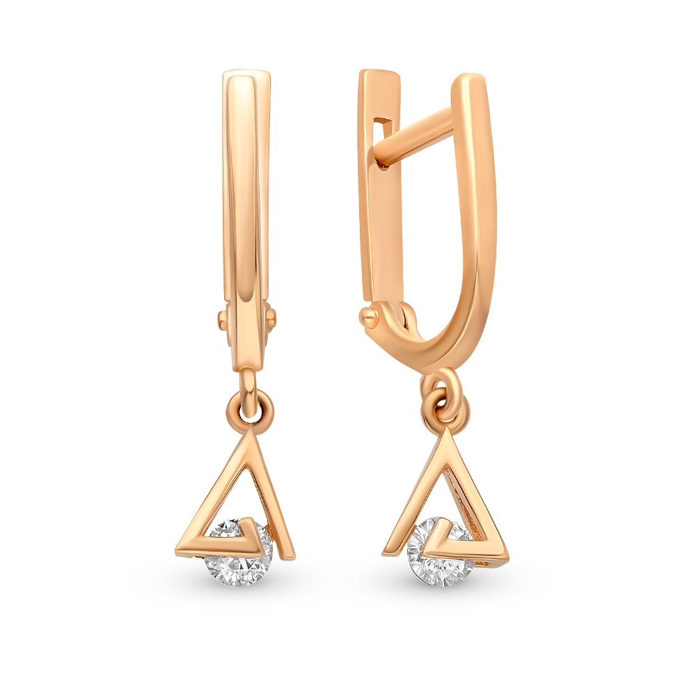 

Серьги из красного золота с фианитом 585Gold 302005914, 302005914