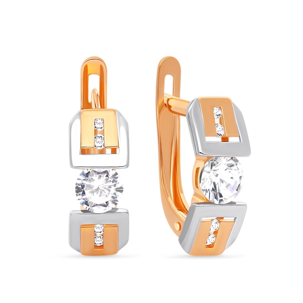 

Серьги из красного золота с фианитом 585Gold 302005906, 302005906