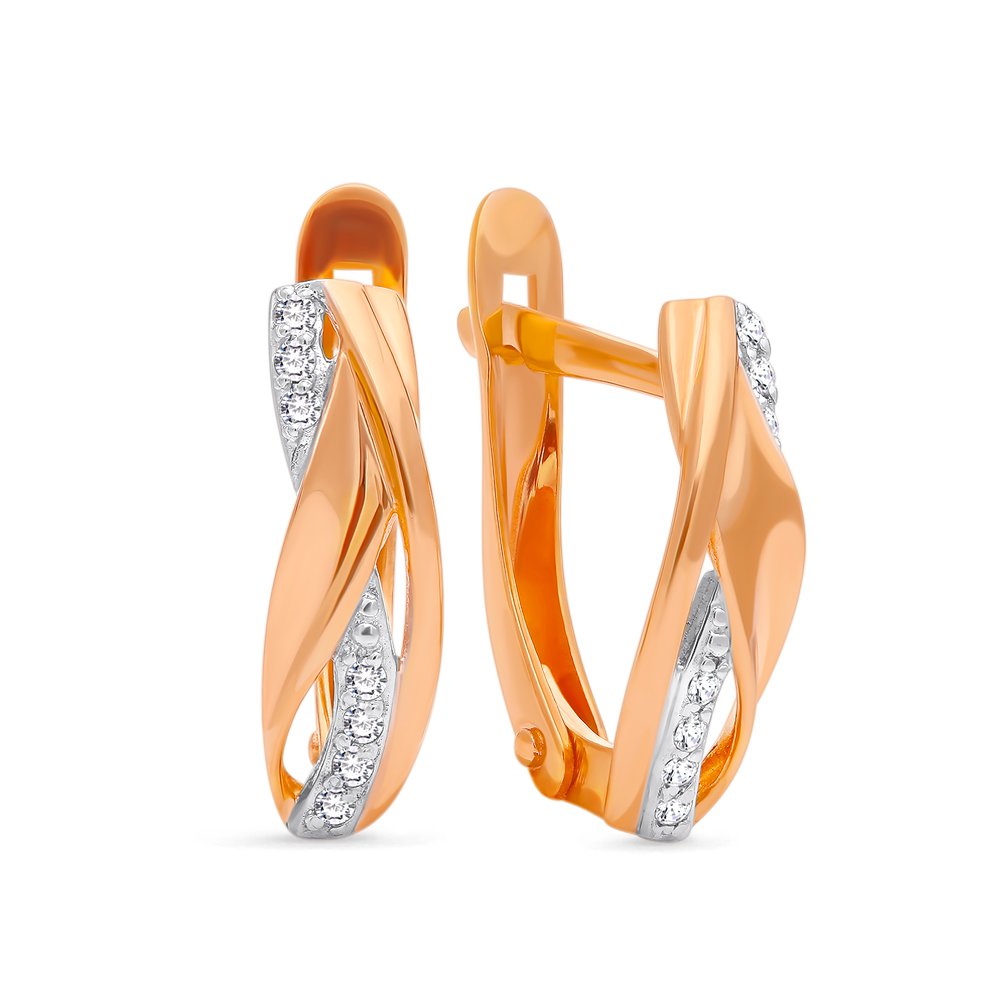 

Серьги из красного золота с фианитом 585Gold 302005975, 302005975