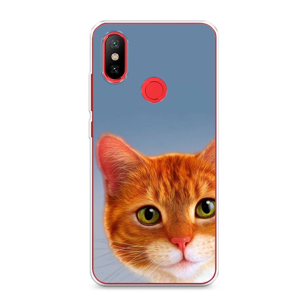 

Чехол на Xiaomi Mi 6X"Любопытный котик", Коричневый, 33350-1