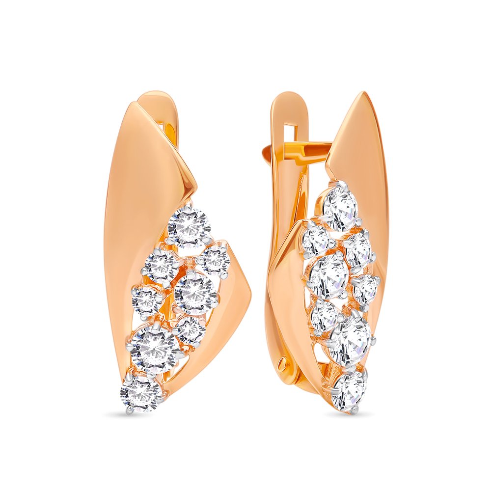 

Серьги из красного золота с фианитом 585Gold 302005951, 302005951