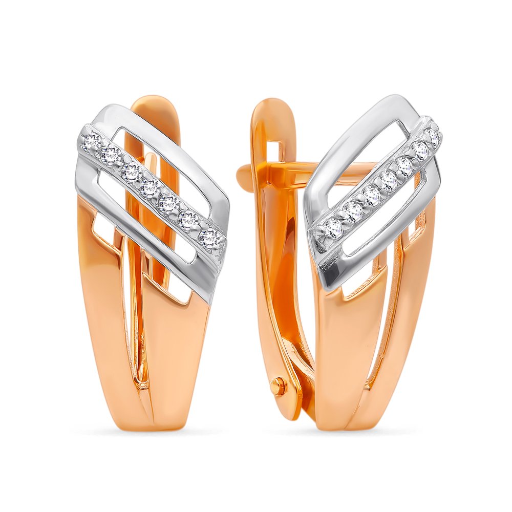 

Серьги из красного золота 585Gold 302005994, фианит, 302005994