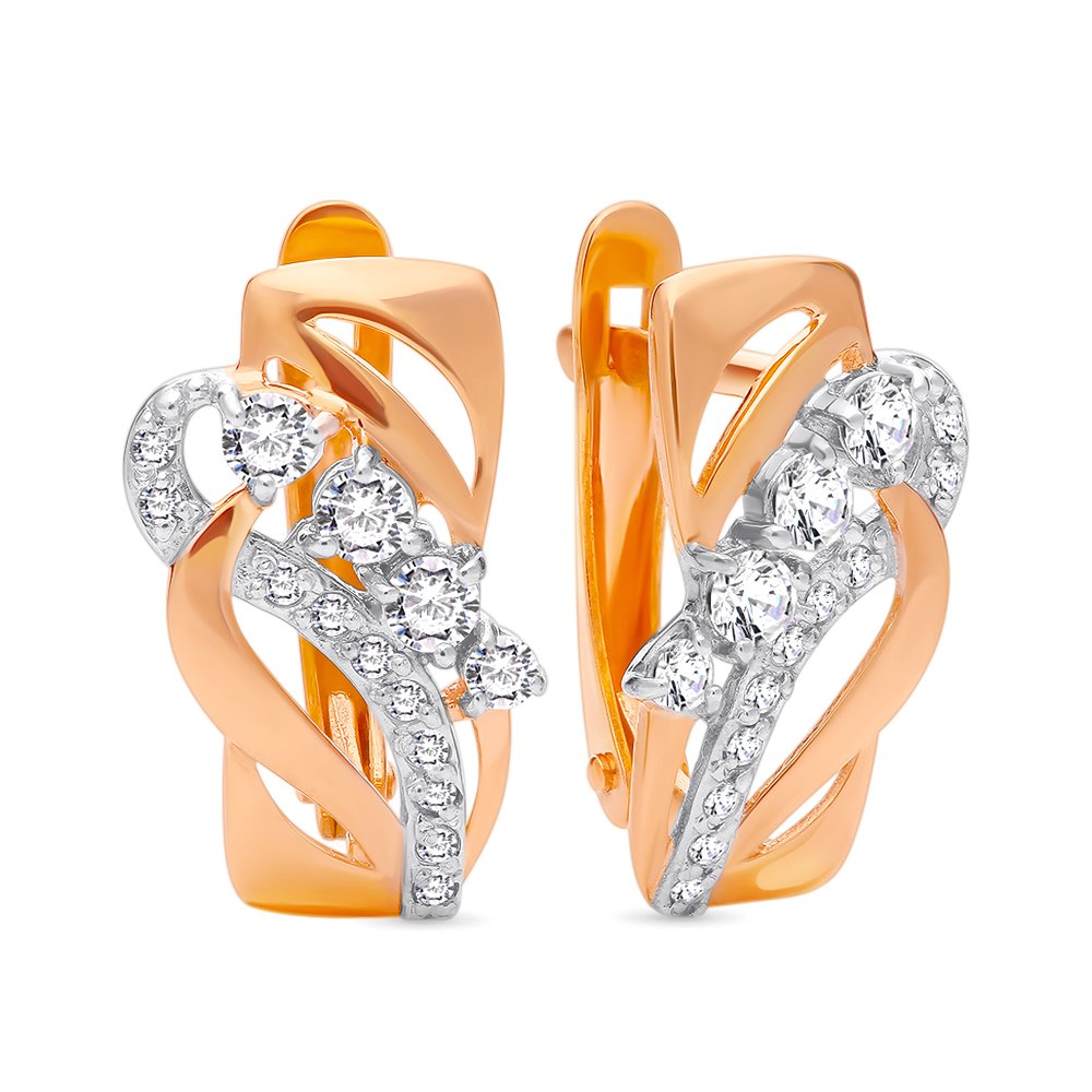 

Серьги из красного золота с фианитом 585Gold 302005957, 302005957