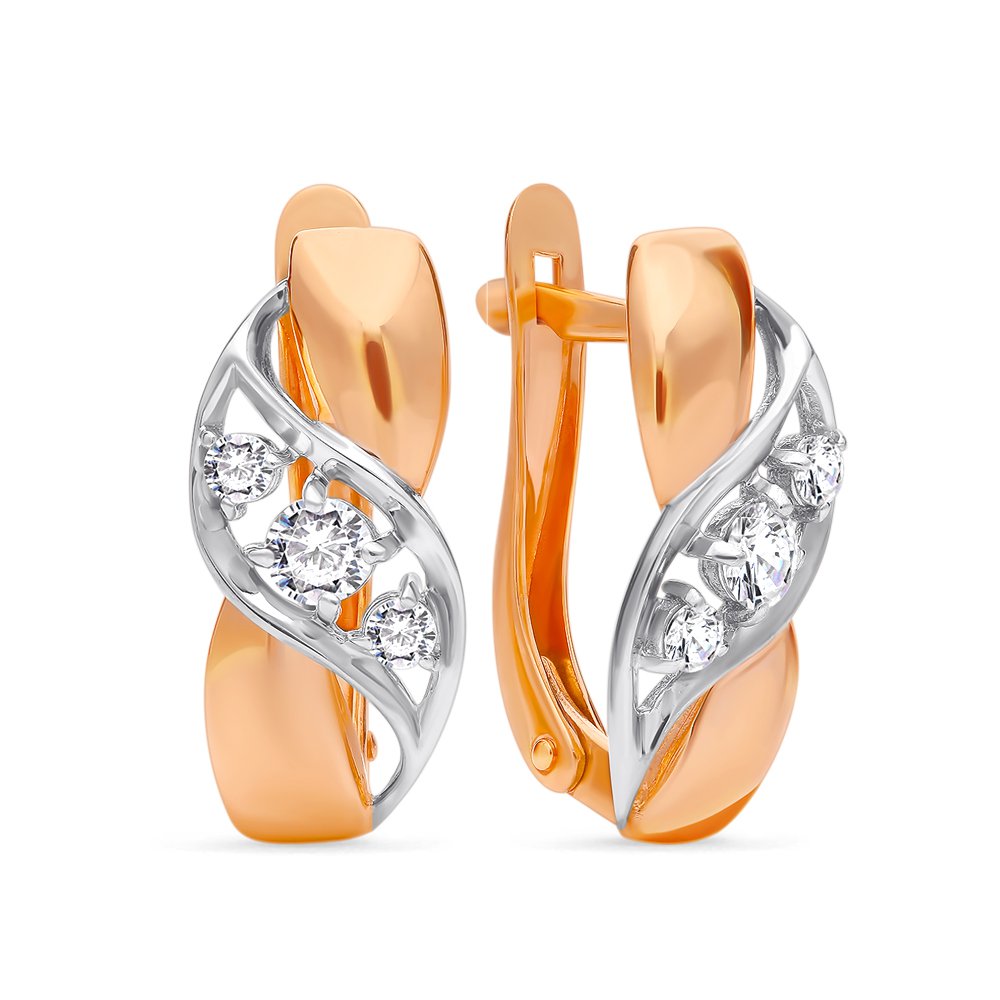 

Серьги из красного золота с фианитом 585Gold 302005980, 302005980