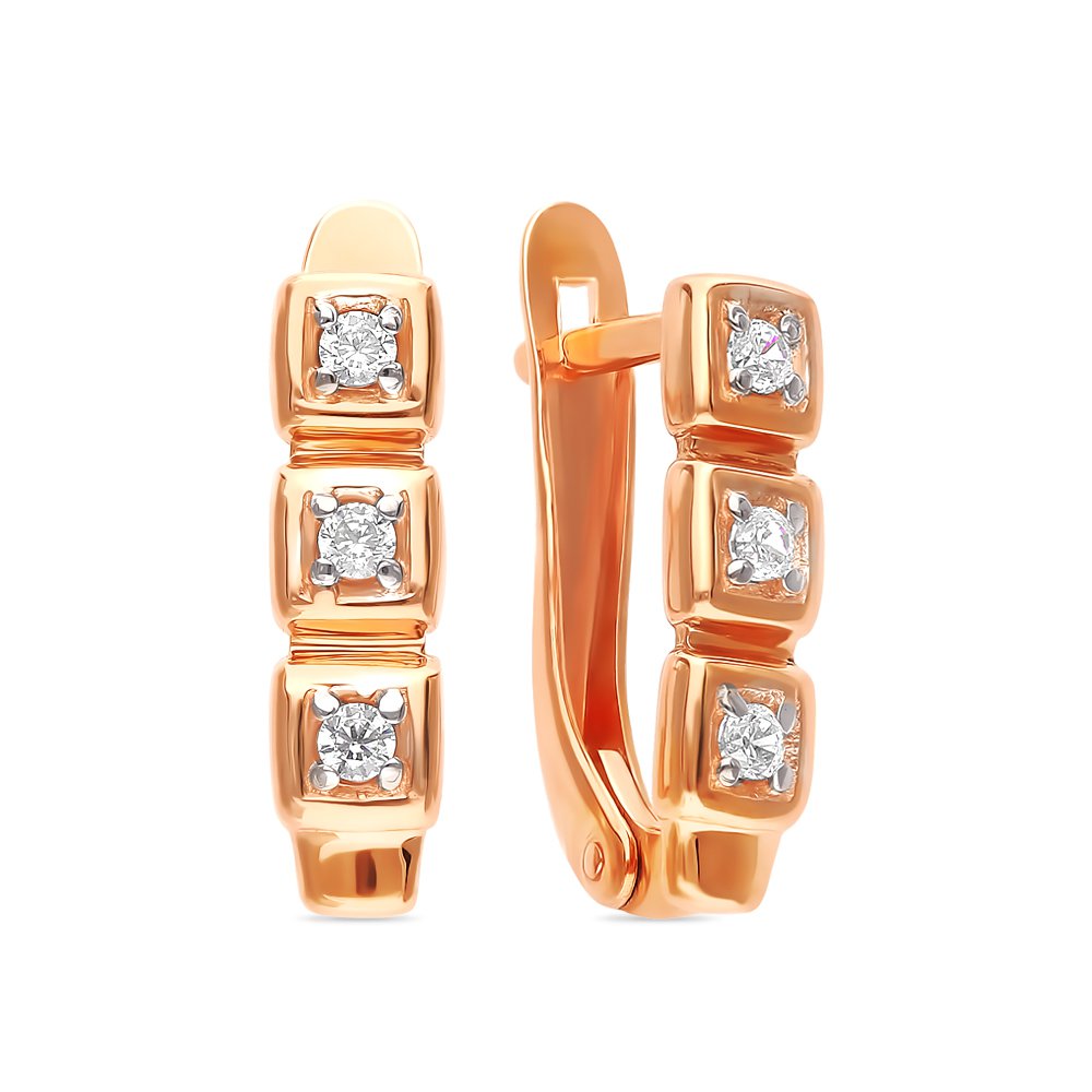 

Серьги из красного золота с фианитом 585Gold 302005999, 302005999