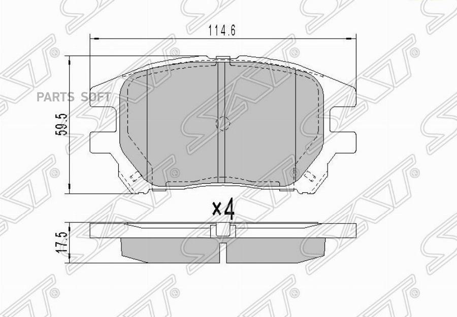 

Колодки Тормозные Перед Toyota Harrier/Lexus Rx300 01-03 Sat арт. ST-04465-48050