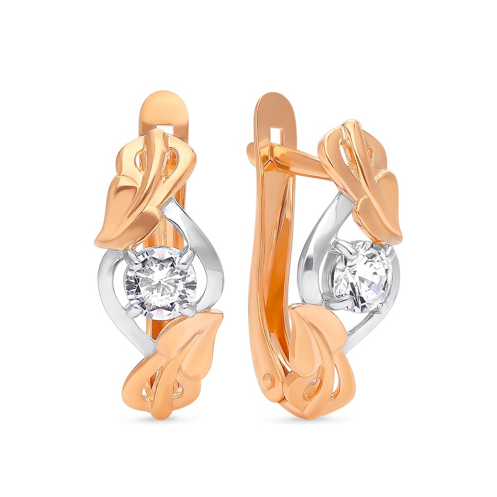 

Серьги из красного золота 585Gold 302006000, фианит, 302006000