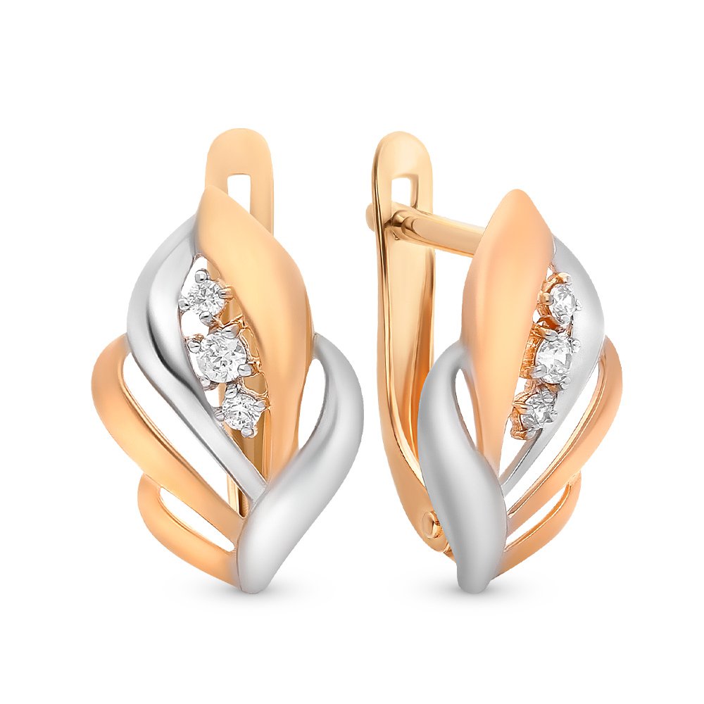 

Серьги из красного золота с фианитом 585Gold 302005995, 302005995