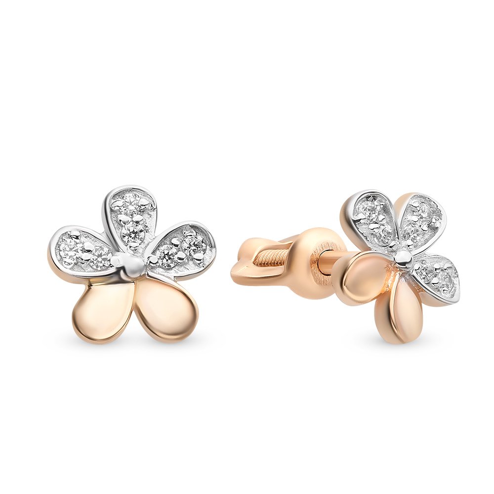 

Серьги из красного золота с фианитом 585Gold 302005927, 302005927