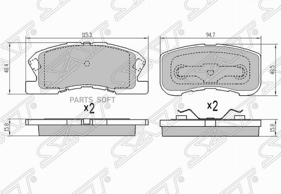

Тормозные колодки SAT передние для Toyota Duet 1998-2004 ST0449197201