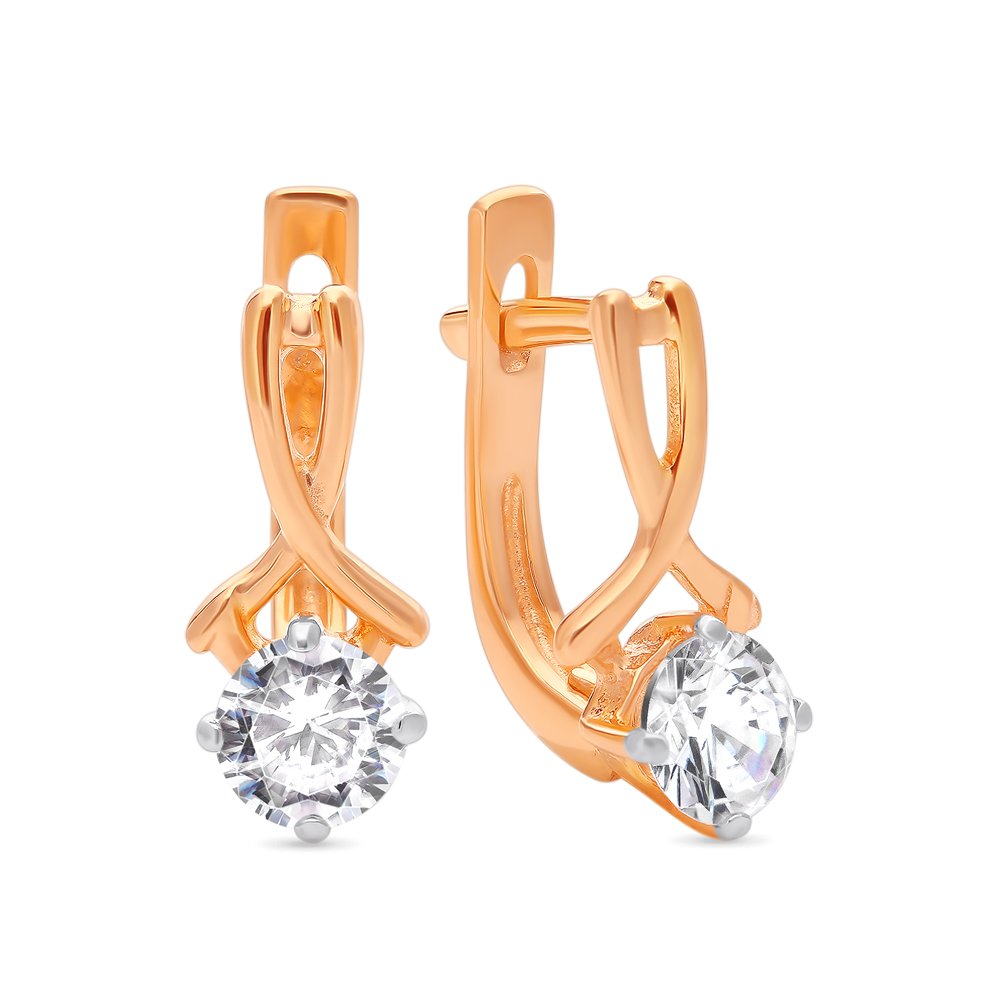 

Серьги из красного золота с фианитом 585Gold 302005986, 302005986