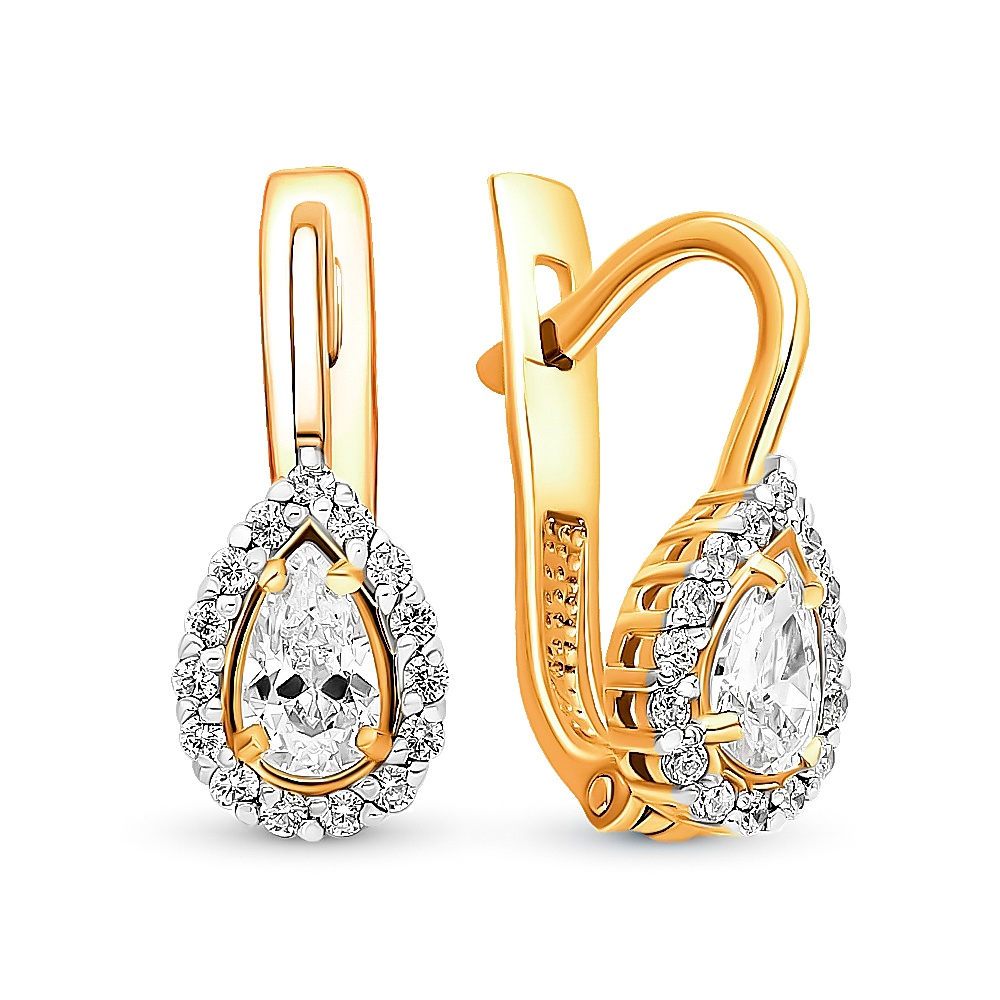 

Серьги из красного золота 585Gold 302006051, фианит, 302006051
