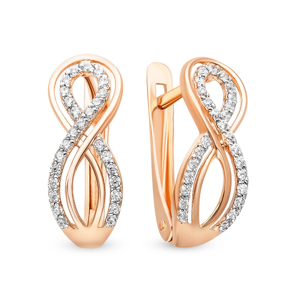 

Серьги из красного золота с фианитом 585Gold 302006029, 302006029