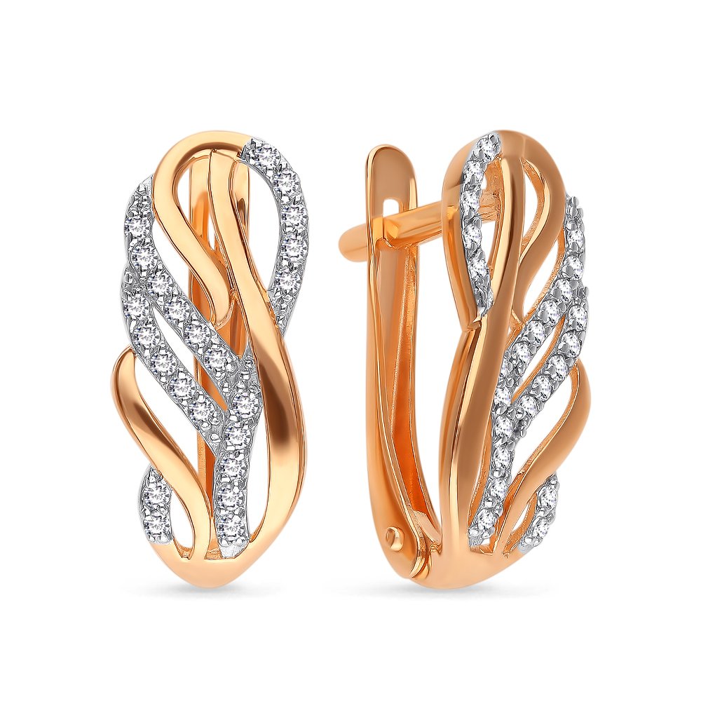 

Серьги из красного золота с фианитом 585Gold 302006035, 302006035