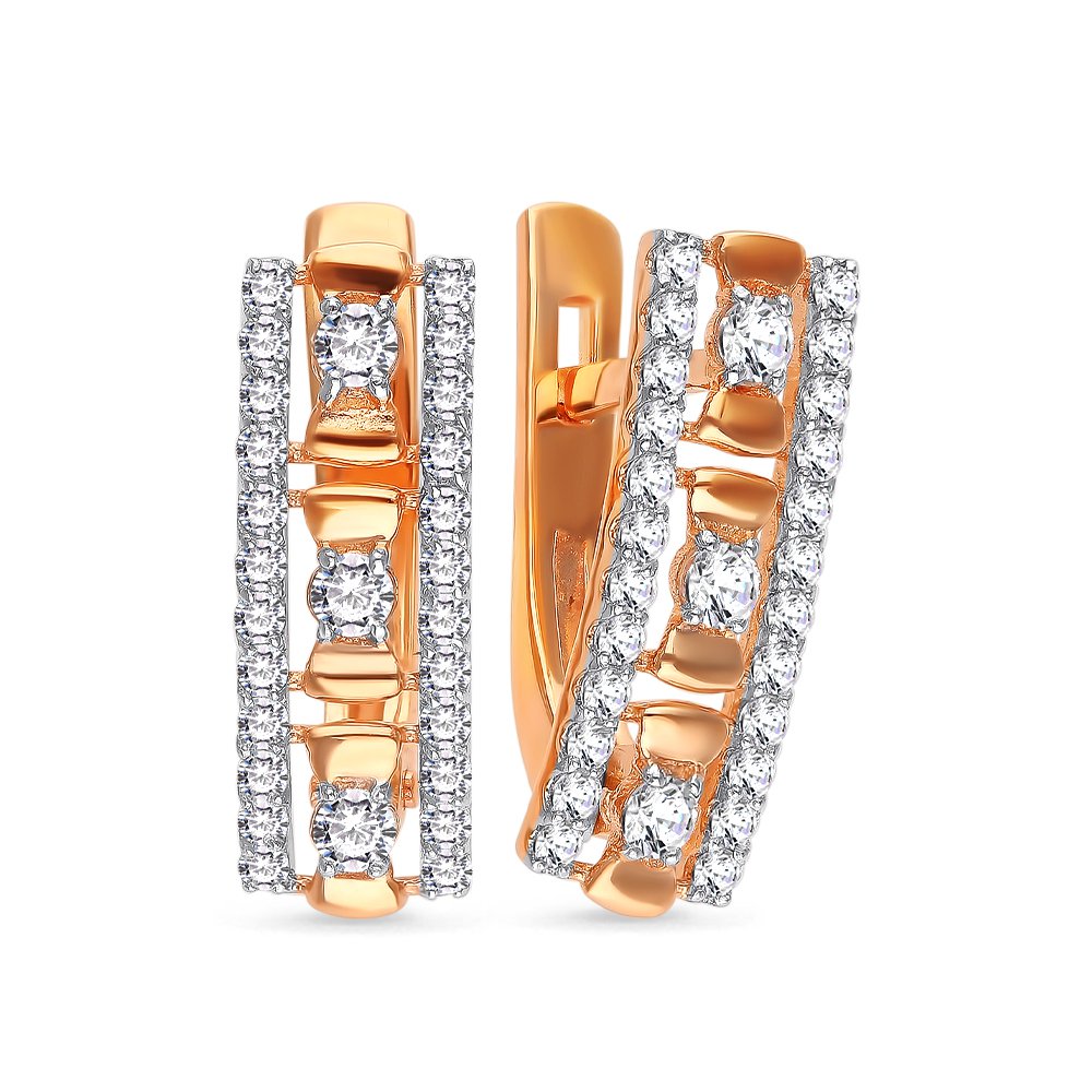 

Серьги из красного золота с фианитом 585Gold 302006037, 302006037