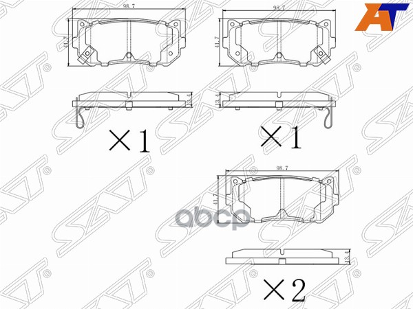 Колодки Тормозные Зад Kia SpectraShumaCarens 01-06 Sat арт ST-0K9A02628Z 1370₽