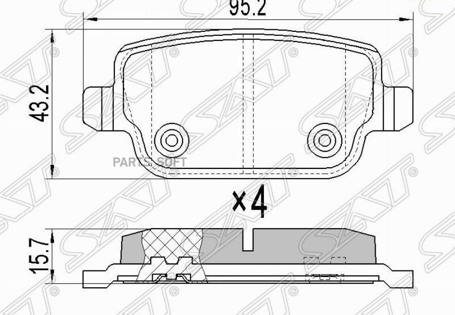 

Тормозные колодки SAT задние для Ford Mondeo 2000-2007 ST1566234